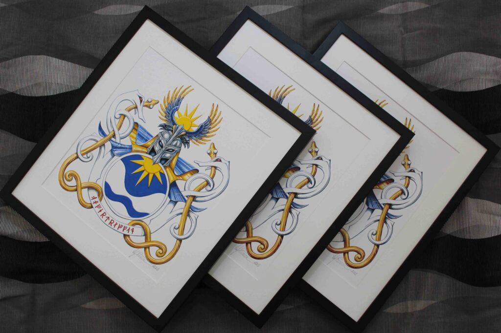 Heraldry, frames and prints