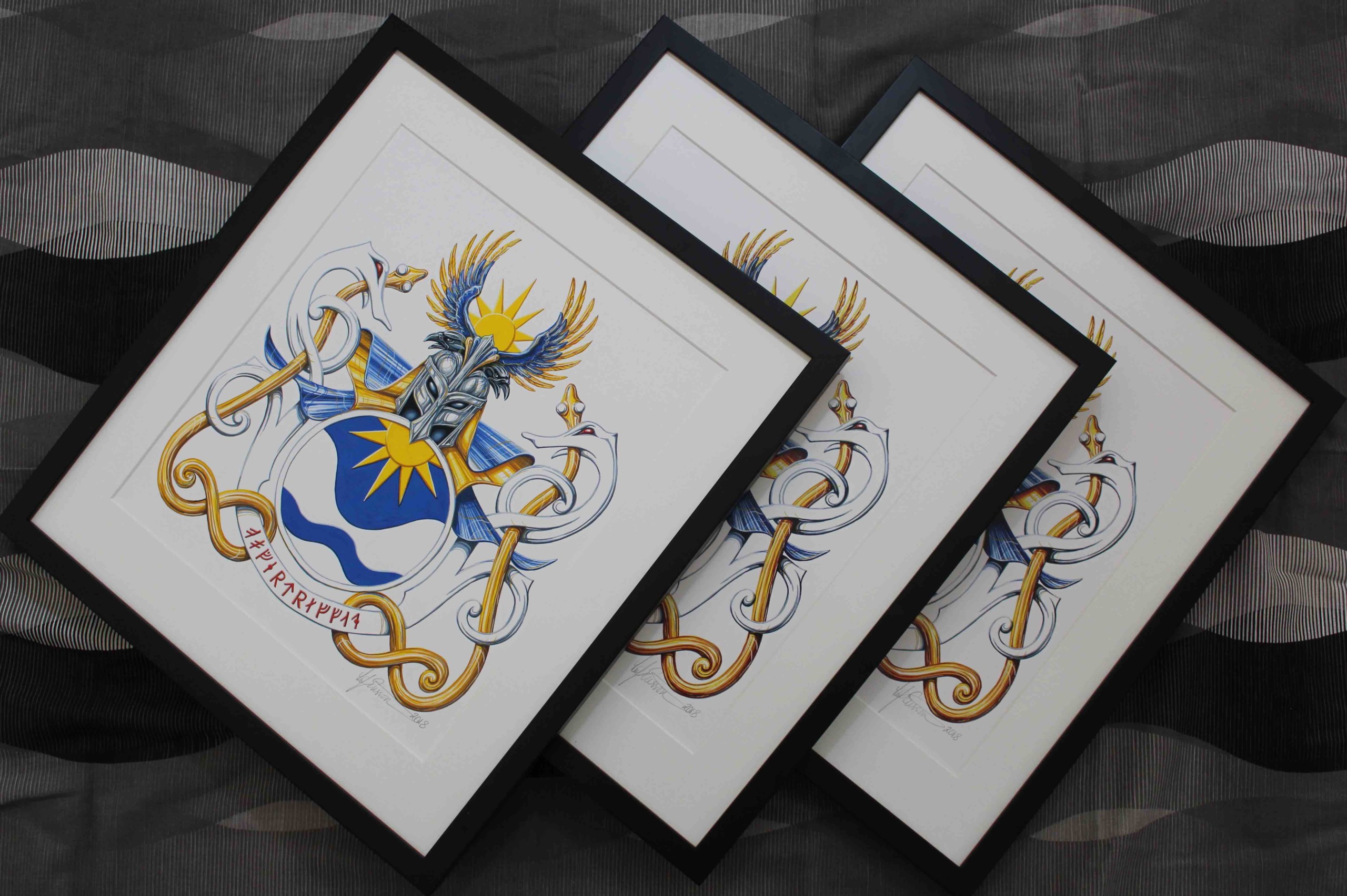 Heraldry, frames and prints